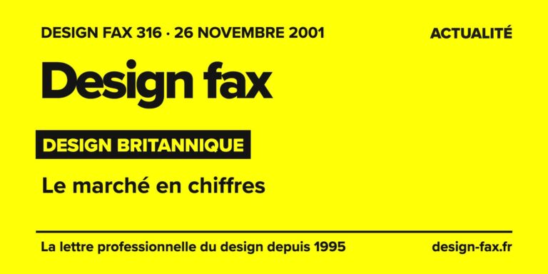 Design fax n° 316 – Design britannique – Le marché en chiffres