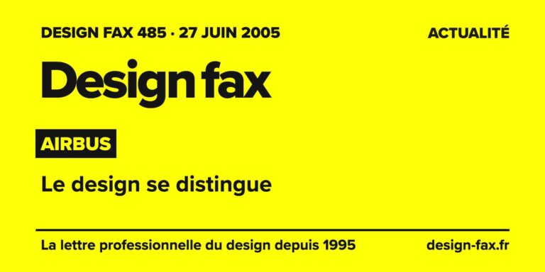 Design fax n° 485 – Airbus – Le design se distingue