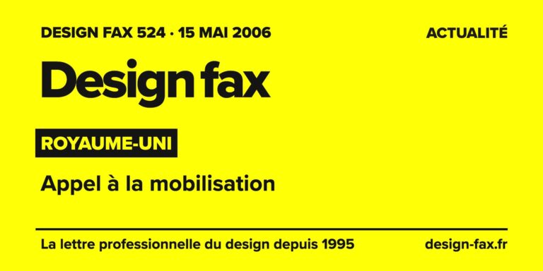 Design fax n° 524 – Royaume-Uni – Appel à la mobilisation