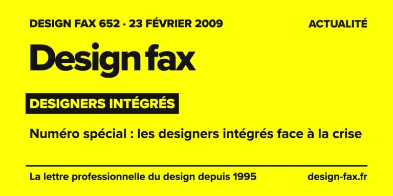 Design fax n° 652 – Designers intégrés – Numéro spécial : les designers intégrés face à la crise
