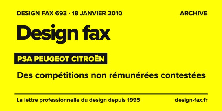 Design fax n° 693 – PSA Peugeot Citroën – Des compétitions non rémunérées contestées