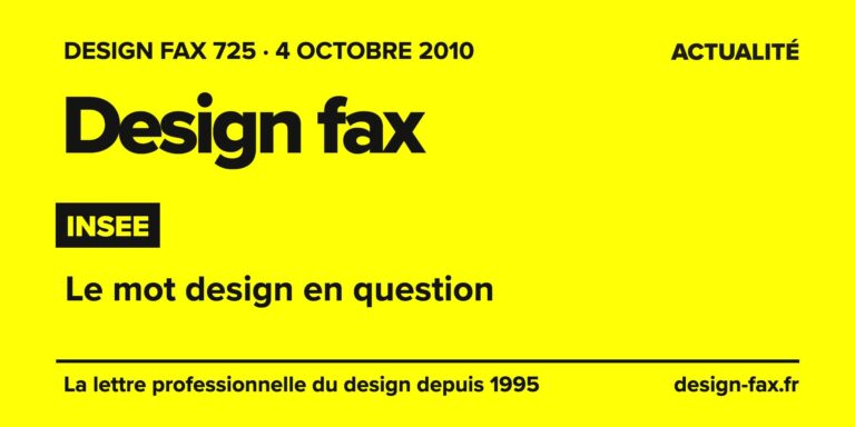 Design fax n° 725 – INSEE – Le mot design en question