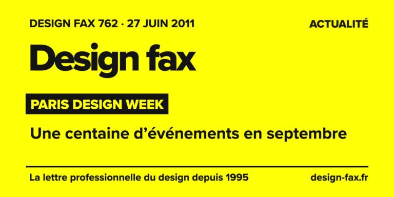Design fax n° 762 – Paris Design Week – Une centaine d’événements en septembre