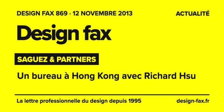 Design fax n° 869 – Saguez & Partners – Un bureau à Hong Kong avec Richard Hsu