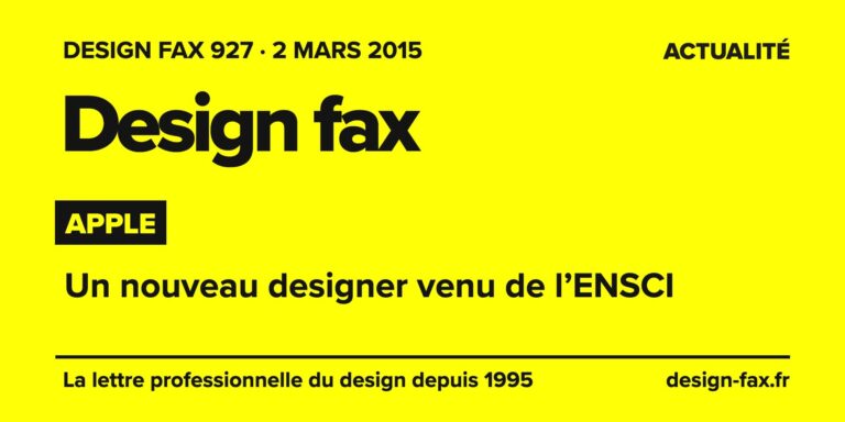 Design fax n° 927 – Apple – Un nouveau designer venu de l’ENSCI
