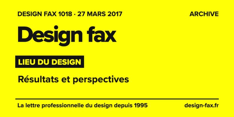 Design fax n° 1018 – Lieu du Design – Résultats et perspectives