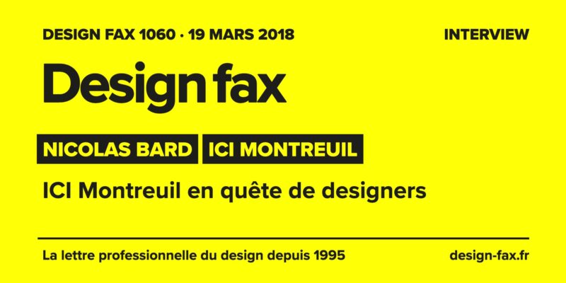 Une de Design fax – ICI Montreuil en quête de designers