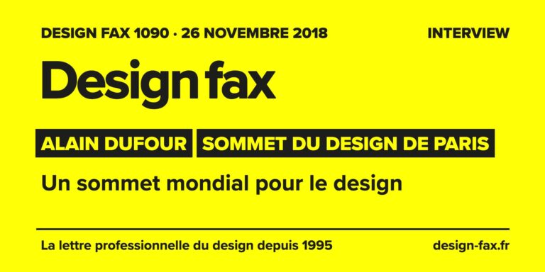 Design fax n° 1090 – Alain Dufour – Sommet du design de Paris – Un sommet mondial pour le design