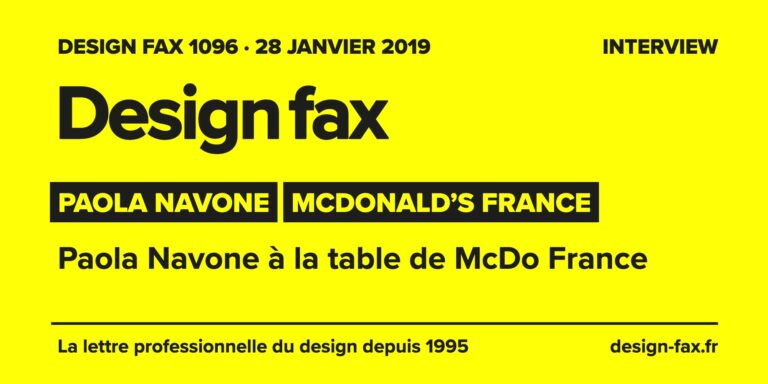 Design fax n° 1096 – Paola Navone – McDonald’s France – Paola Navone à la table de McDo France