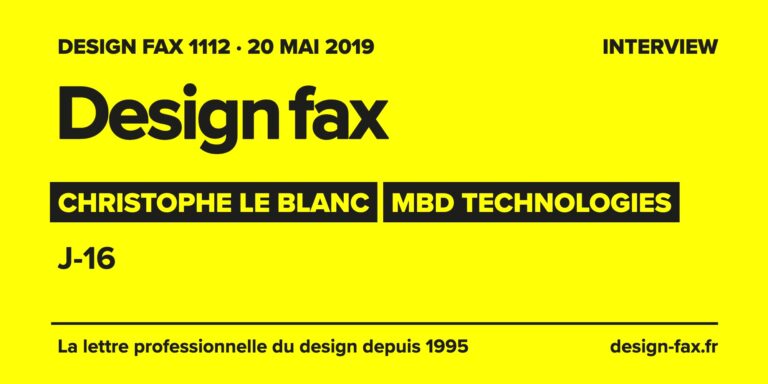 Design fax n° 1112 – Christophe Le Blanc – MBD Technologies – J-16