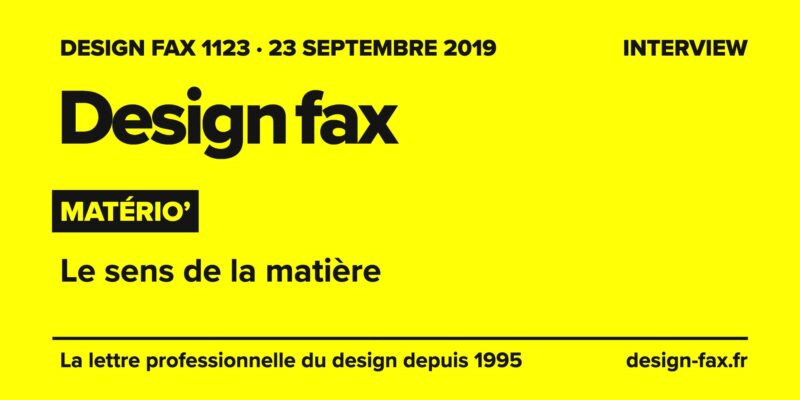 Une de Design fax – matériO’ : le sens de la matière