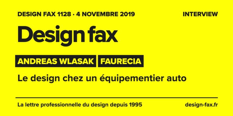 Design fax n° 1128 – Andreas Wlasak – Faurecia – Le design chez un équipementier auto