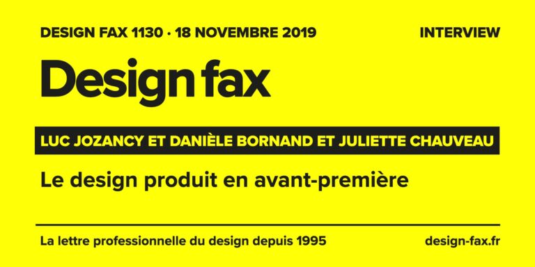 Design fax n° 1130 – Luc Jozancy et Danièle Bornand et Juliette Chauveau – Avant Première, Le Pigeon-Coq – Le design produit en avant-première