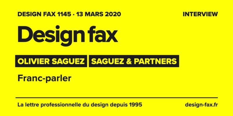 Une de Design fax – Olivier Saguez : franc-parler
