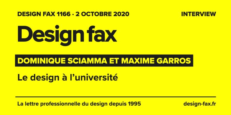 Design fax n° 1166 – Dominique Sciamma et Maxime Garros – CY Cergy Paris Université, Studio Boost – Le design à l’université