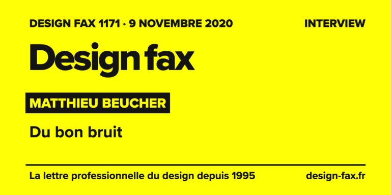 Design fax n° 1171 – Matthieu Beucher – Du bon bruit
