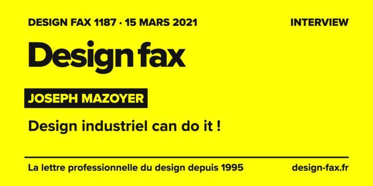 Design fax n° 1187 – Joseph Mazoyer – Design industriel can do it !