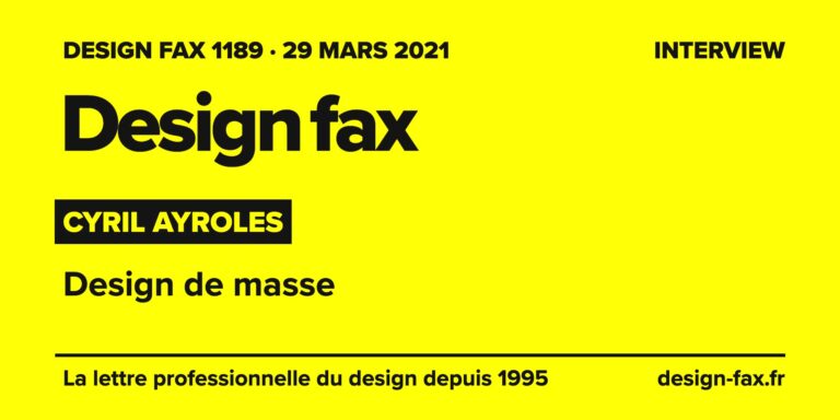 Design fax n° 1189 – Cyril Ayroles – Design de masse