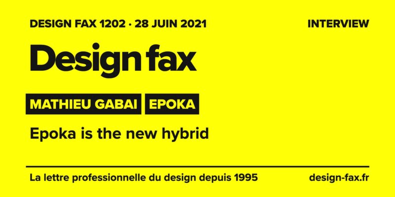 Une de Design fax – Epoka is the new hybrid