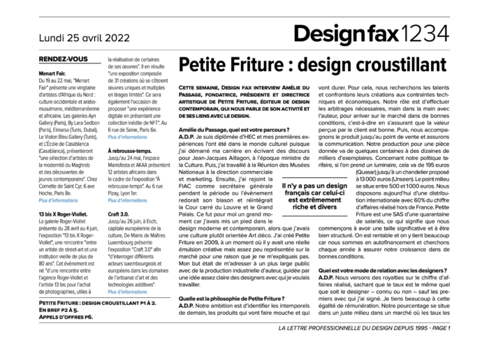 Design fax : toute l'actualité du design français
