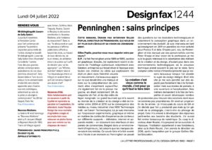 Une du Design fax 1244 du 04 juillet 2022