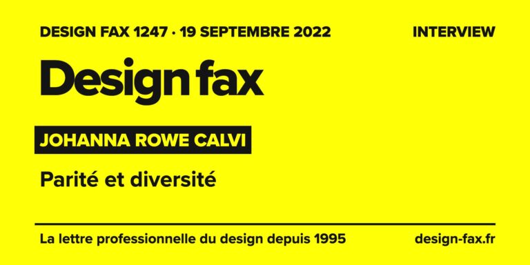 Design fax n° 1247 – Johanna Rowe Calvi – Parité et diversité