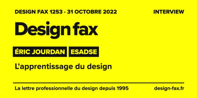 Design fax n° 1253 – Éric Jourdan, Esadse – L'apprentissage du design