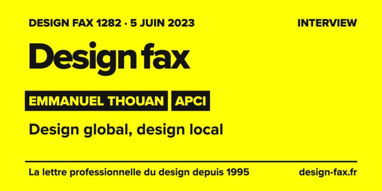 Design fax n° 1282 – Emmanuel Thouan, APCI – Design global, design local