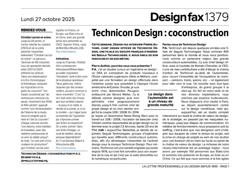 Une du Design fax 1370