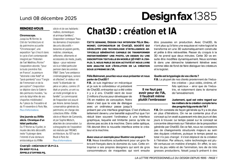 Une du Design fax 1370