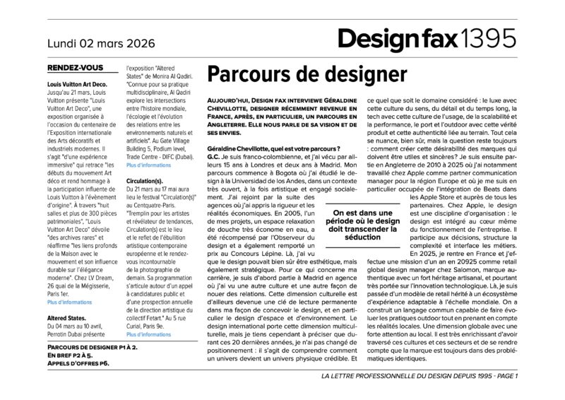 Une du Design fax 1370