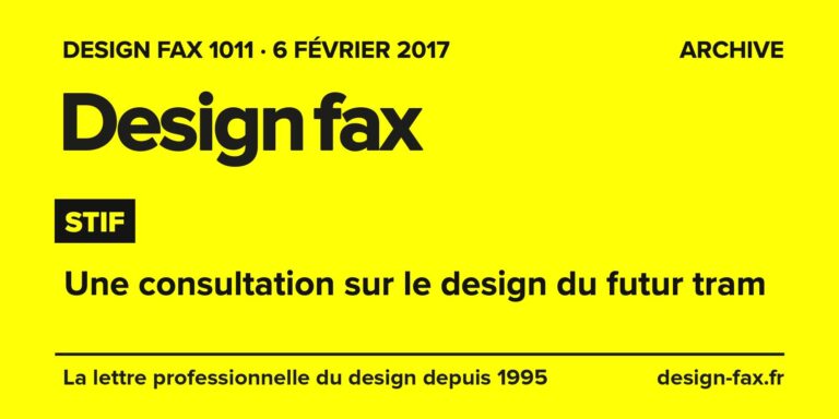 Design fax n° 1011 – STIF – Une consultation sur le design du futur tram