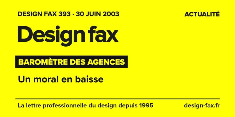 Design fax n° 393 – Baromètre des agences – Un moral en baisse