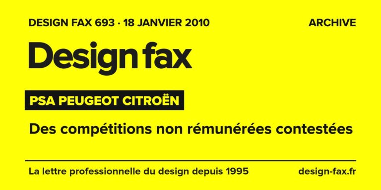 Design fax n° 693 – PSA Peugeot Citroën – Des compétitions non rémunérées contestées