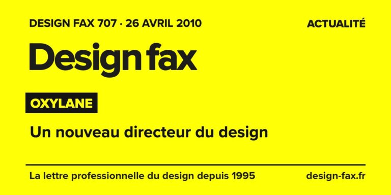 Design fax n° 707 – Oxylane – Un nouveau directeur du design