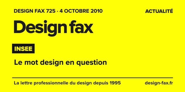 Design fax n° 725 – INSEE – Le mot design en question