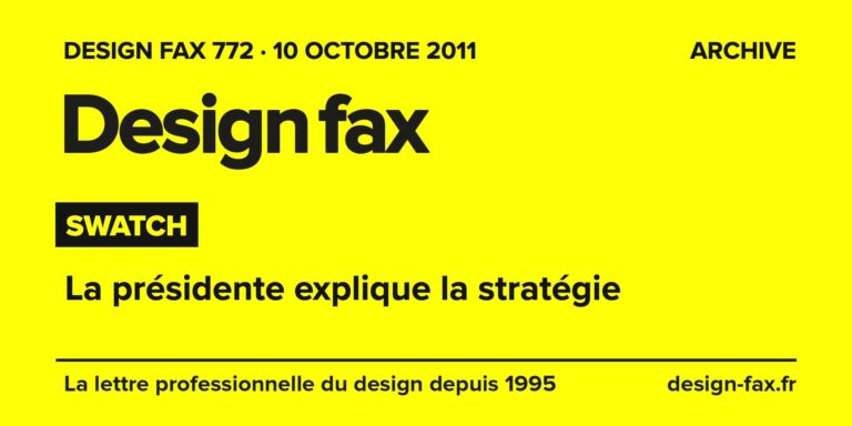 Design fax n° 772 – Swatch – La présidente explique la stratégie