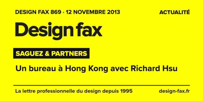 Design fax n° 869 – Saguez & Partners – Un bureau à Hong Kong avec Richard Hsu